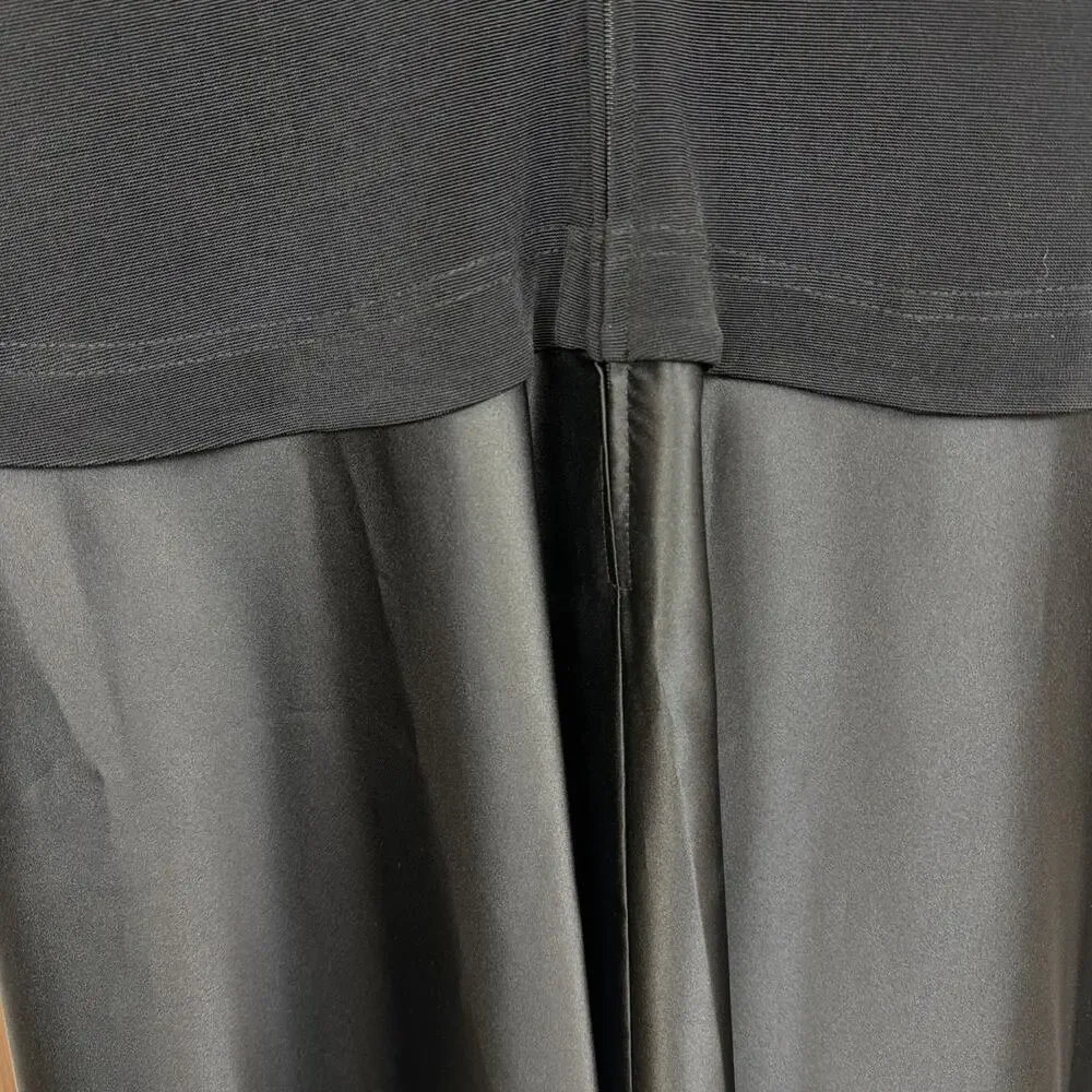 NWT Vintage Tadashi Shoji Black Mixed Material Maxi Gown Size 12 Made in USA - Picture 8 of 11